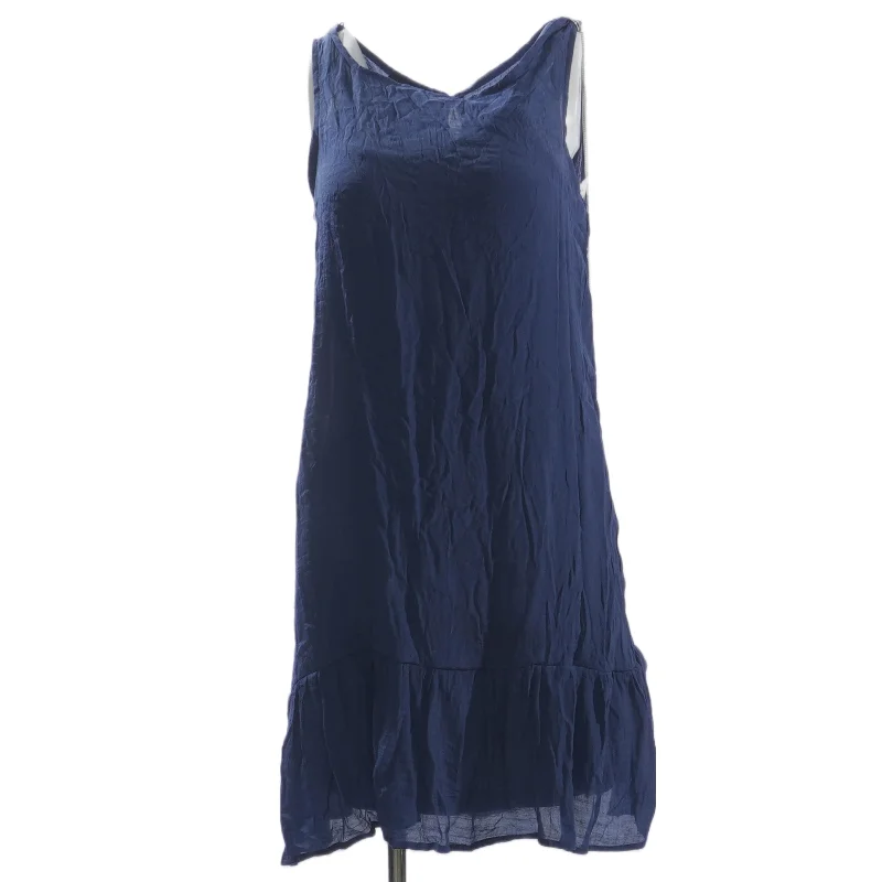 Indigo Solid Midi Dress Cozy A-Line Midi Dress