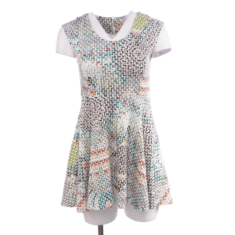 Multi Graphic Midi Dress Elegant Puff Sleeve Midi Dress
