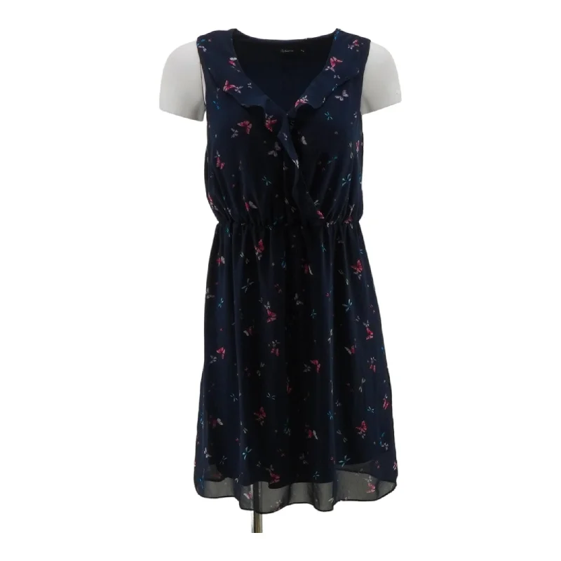 Navy Animal Midi Dress Stylish Color Block Midi Dress