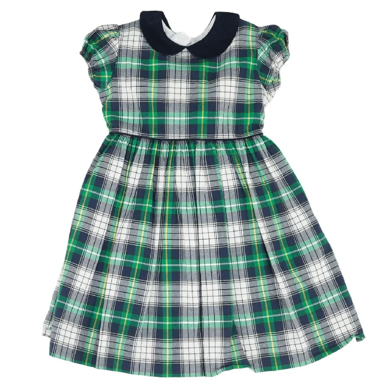 Navy Plaid Midi Dress Comfortable Knitwear Midi Dress