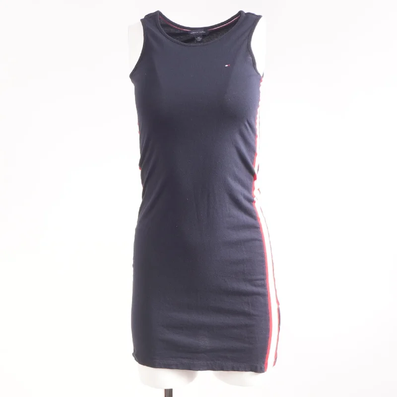 Navy Solid Midi Dress Cozy Spaghetti Strap Midi Dress