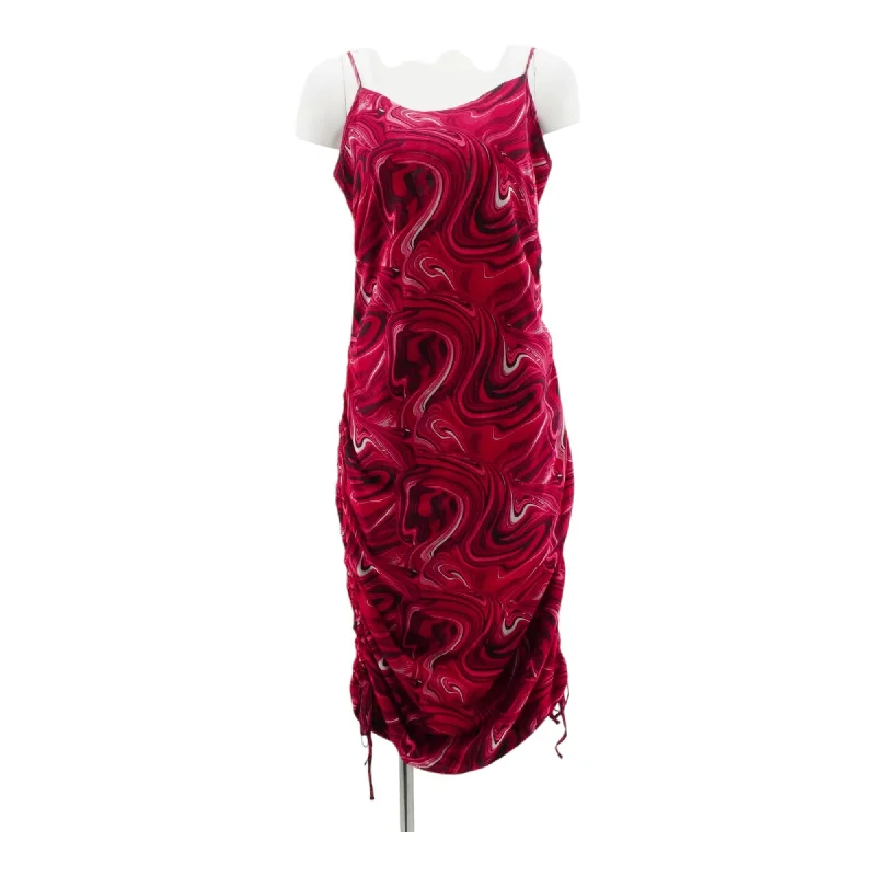 Pink Graphic Midi Dress Comfortable Geometric Print Midi Dress