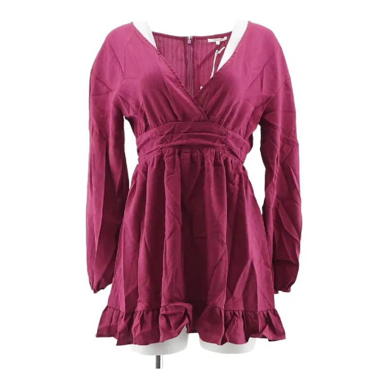 Pink Solid Midi Dress Stylish Pleated Skirt Midi Dress