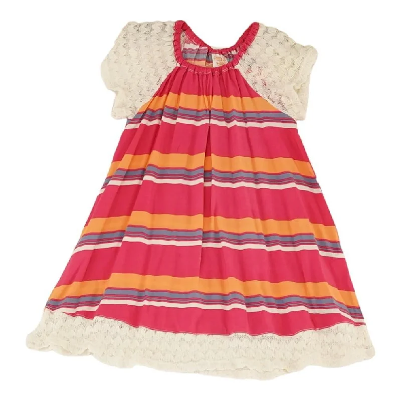 Pink Striped Midi Dress Trendy Shift Midi Dress