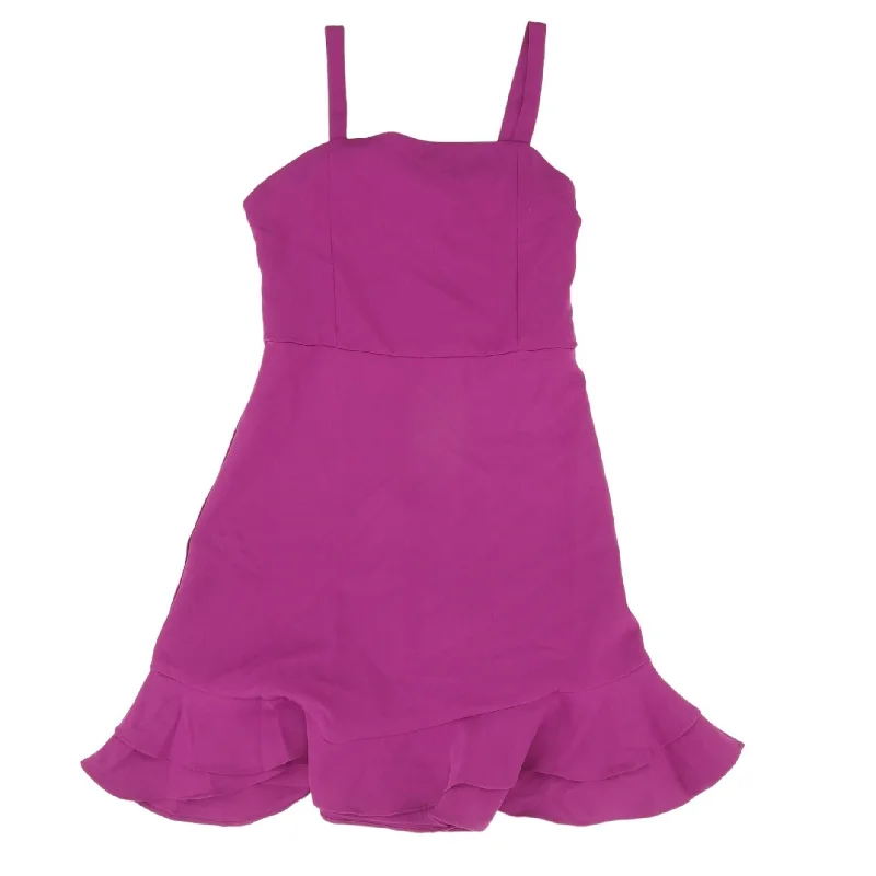 Purple Solid Midi Dress Fashionable Casual Midi Dress