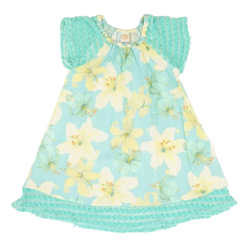 Turquoise Floral Midi Dress Comfortable Button Front Midi Dress