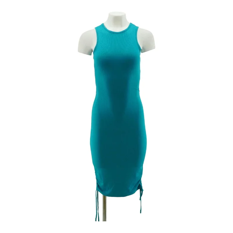 Turquoise Solid Midi Dress Stylish Satin Midi Dress