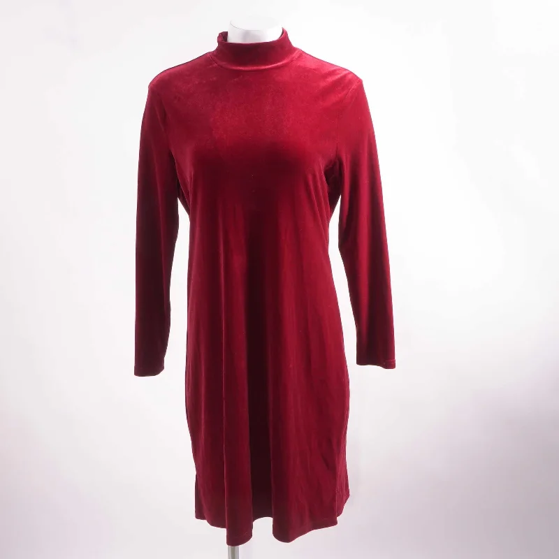 Vintage Long Sleeve Velour Midi Dress Elegant Floral Midi Dress