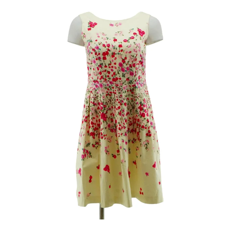 White Floral Midi Dress Comfortable Lace-Up Midi Dress