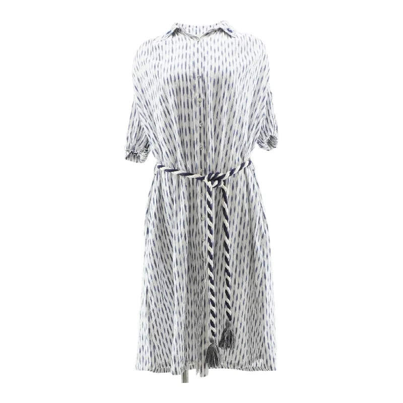 White Striped Midi Dress Elegant Satin Midi Dress