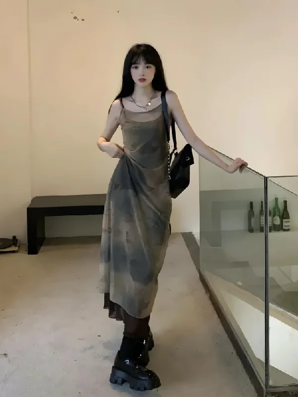 Fairy Grunge Forest Midi Dress Trendy Boho Midi Dress