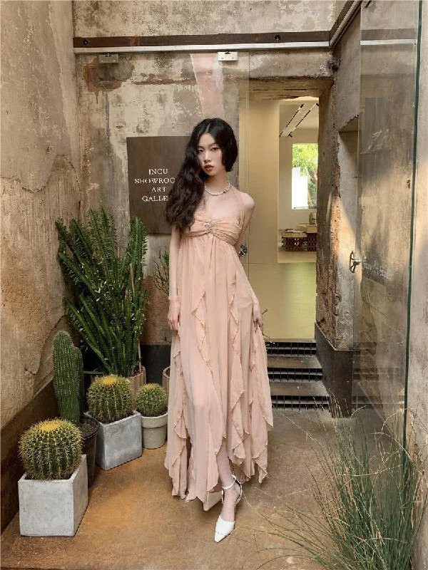 Pure Backless Chiffon Midi Dress Cozy Knit Midi Dress
