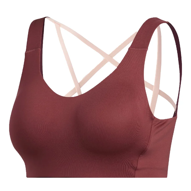 adidas Women's Stronger For It Alpha Sports Bra Red/Maroon Cozy Wire-Free Bra