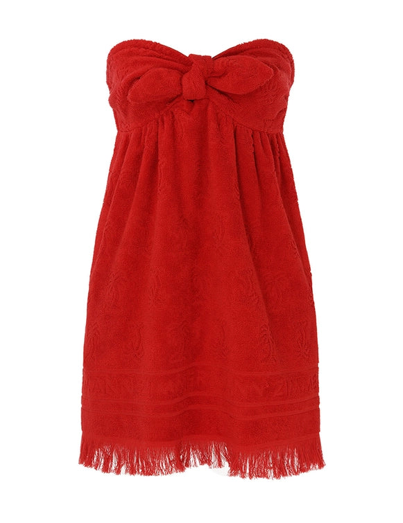 Alight Towelling Mini Dress in Red Elegant Off-Shoulder Dress Mini