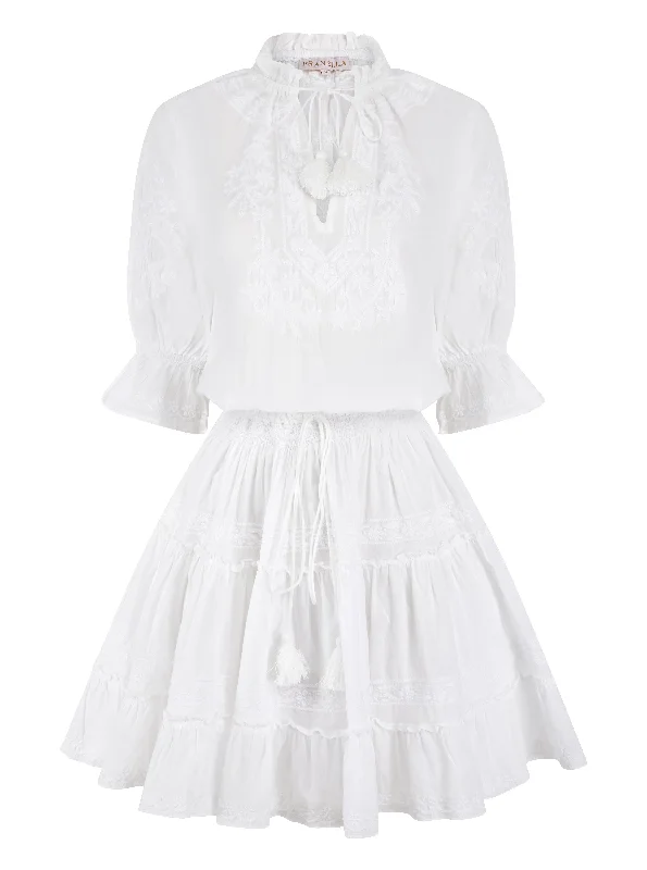 Amar White Mini Dress Comfortable One-Shoulder Mini Dress