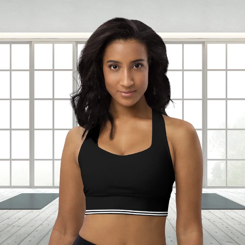 Athleisure Fashion Longline Sports Bra Push-Up Wireless Bra