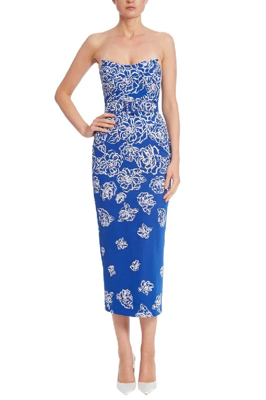 Badgley Mischka SC3936 Short Fitted Beaded Cocktail Midi Dress Chic Lace Detail Midi Dress