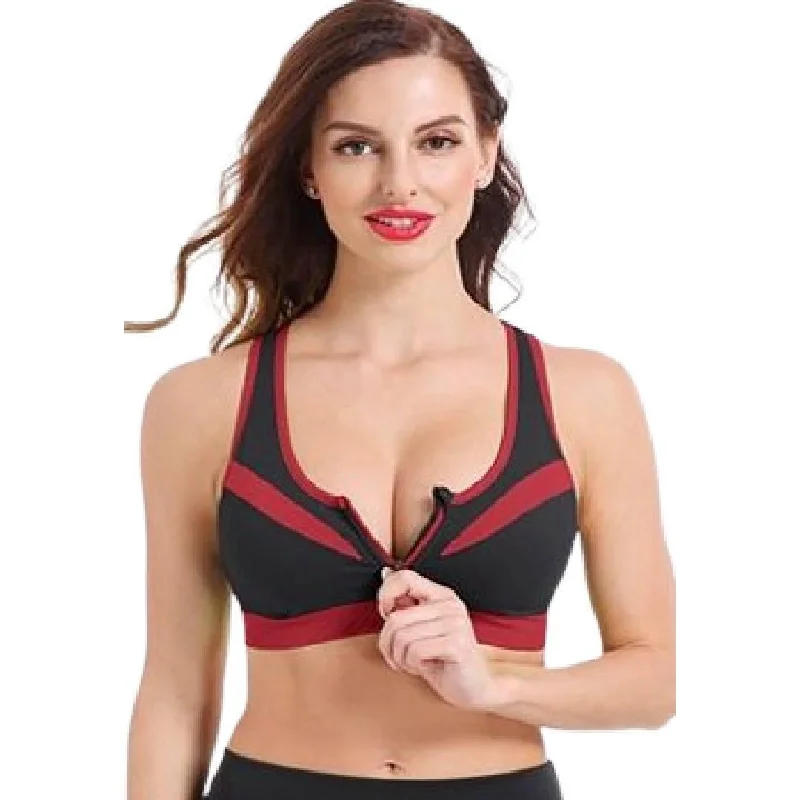 Best Sports Bra Front Open Bra Women Double Layer Zipper Sports Top Push Up Bra Adjustable Back Bra