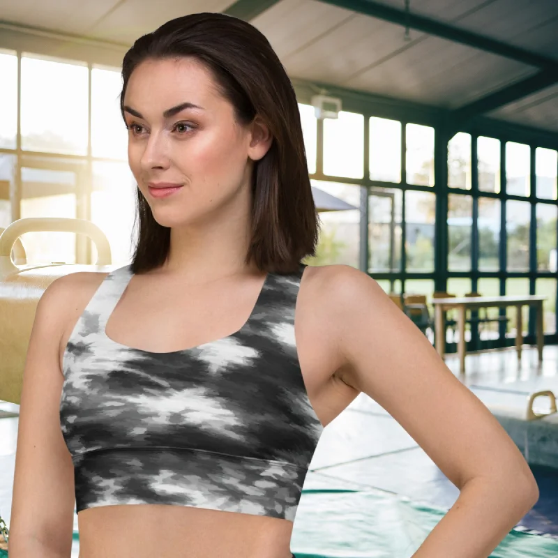 Black and White Tie Dye Sports Bra | Fitness Bra, lioness-love Comfortable Lace Bralette Black and White Tie Dye Sports Bra | Fitness Bra, lioness-love Comfortable Lace Bralette