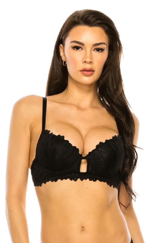 Coverage Lace Trim Bra Adjustable Fit Bra