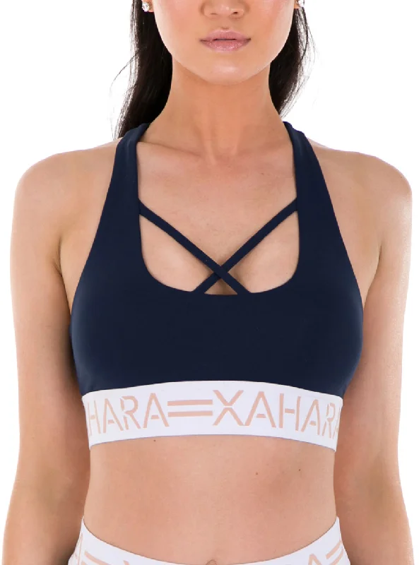 Chloe Navy Sports Bra Soft Mesh Bra