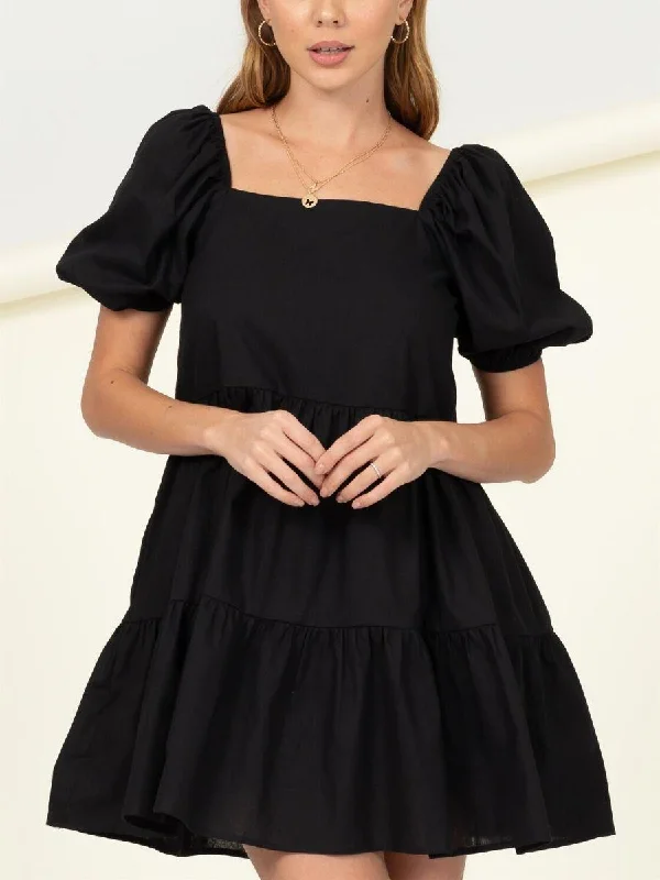 Cottage Beauty Tiered Mini Dress Cozy Ruched Mini Dress