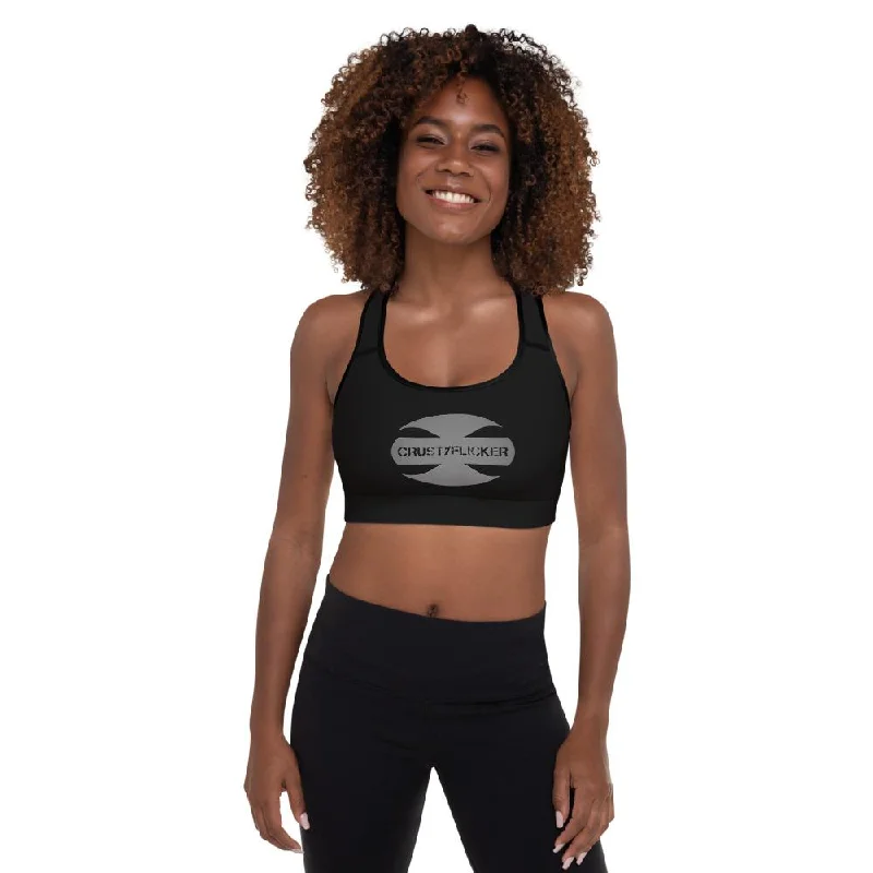 CRUSTYFLICKER Dogtag - Padded Sports Bra Soft Strapless Bra