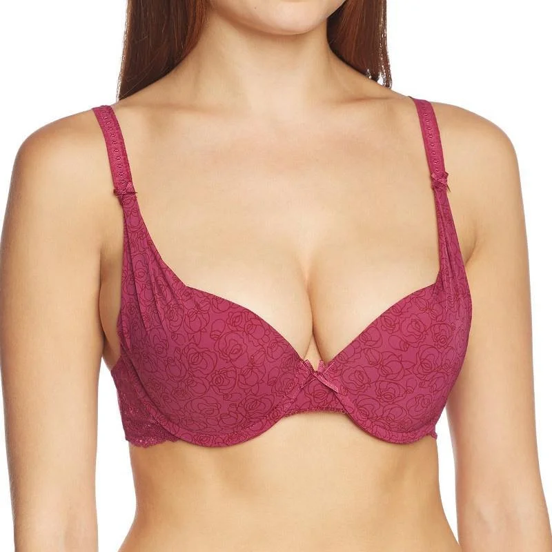 Sassa Fuchsia Deep Plunge Push-Up Bra Seamless Fit Bra