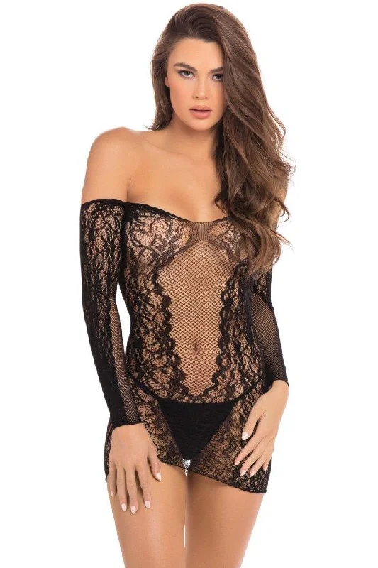 Demure Long Sleeve Mini Dress Cozy Long Sleeve Mini Dress