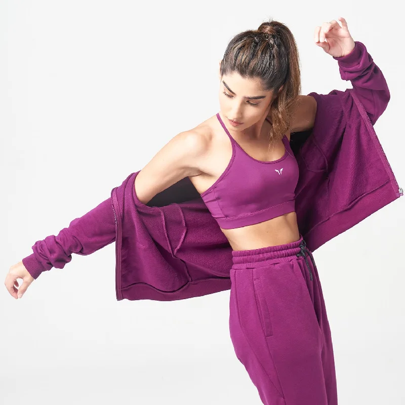 Essential Low Impact Bra - Dark Purple Sexy Lace Bralette