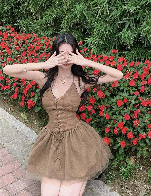Fairy Grunge Corset Mini Dress Classic Solid Mini Dress
