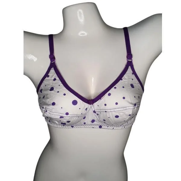 Fancy Dot Printed Lace Bra For Women Fashionable Push-Up Bra