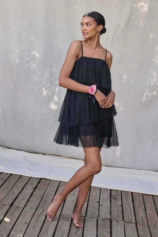 Fancy Frills Asymmetrical Tiered Ruffle Mini Dress Fashionable Party Mini Dress