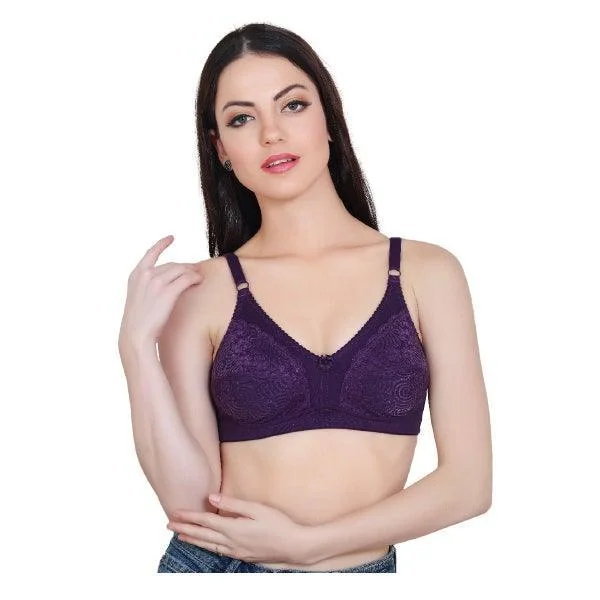Full Coverage Bra Soft Breathable Floral design Full Cup Everyday Cotton Bra Wire Free Bra High Support Sports Bra