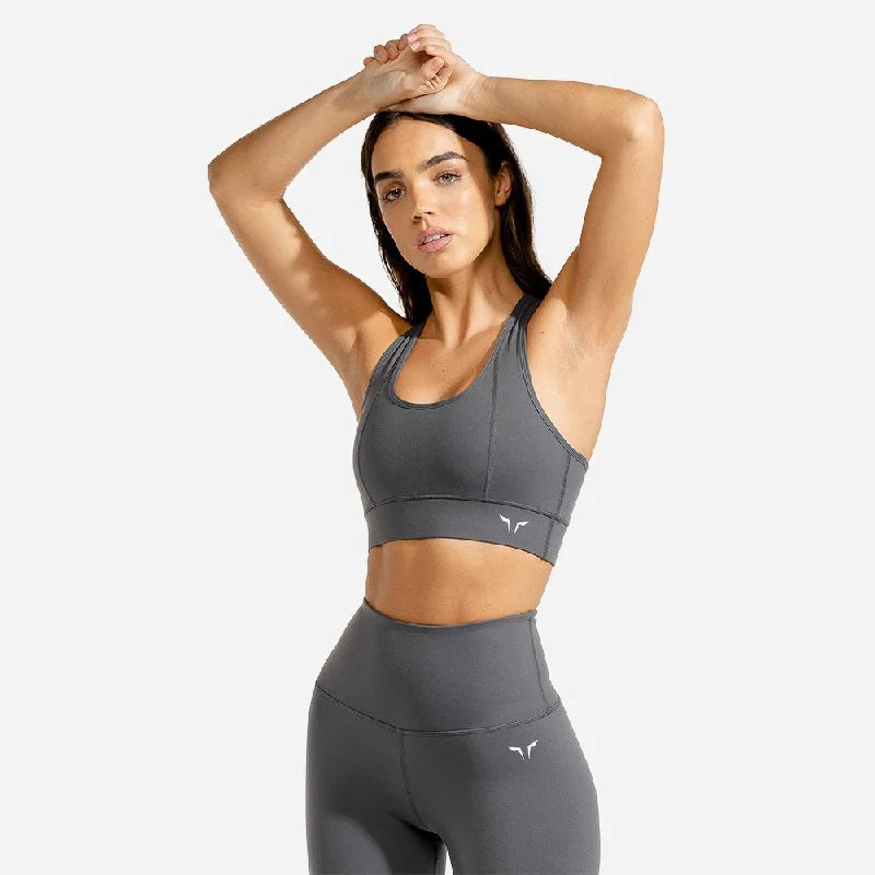Hera Performance Bra - Charcoal High Support Sports Bra