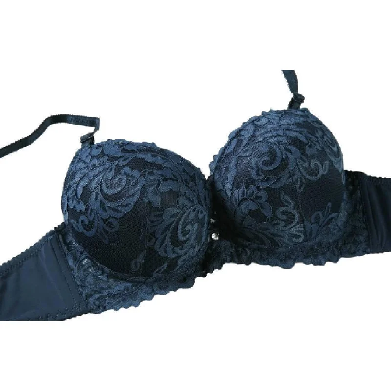 High Quality Sexy Lace Padded Push up Underwire Women Bra Breathable Comfort Bra