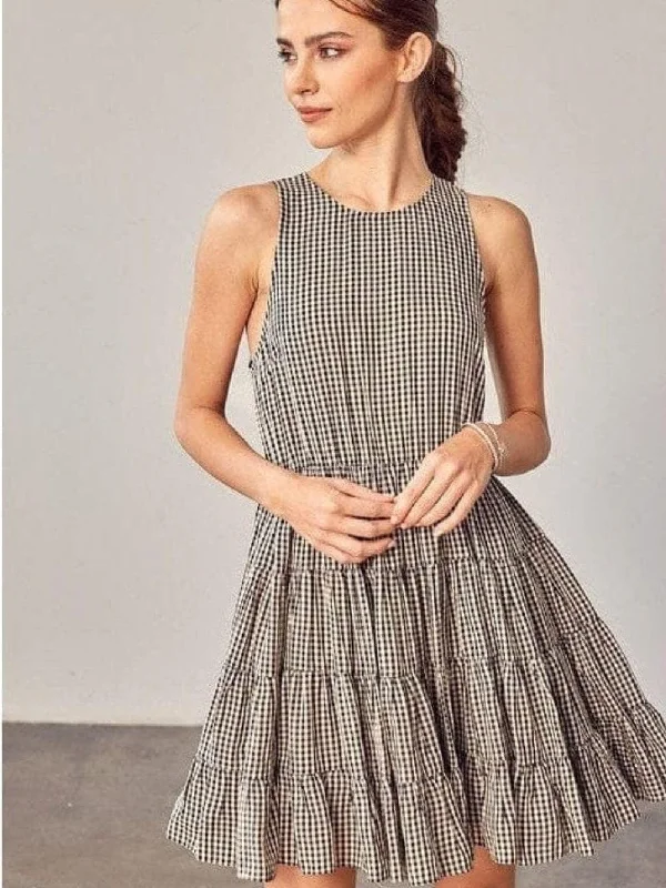 Just a Simple Girl Tiered Mini Dress Trendy Denim Mini Dress