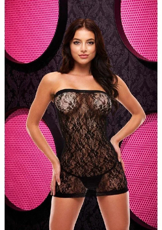 Lace Mini Dress Cleo Blk Comfortable Ruffle Mini Dress