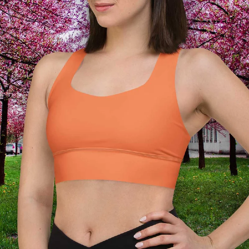 Tangerine Sports Bra | Exercise Fitness Sports Bra, lioness-love Soft Strapless Bra