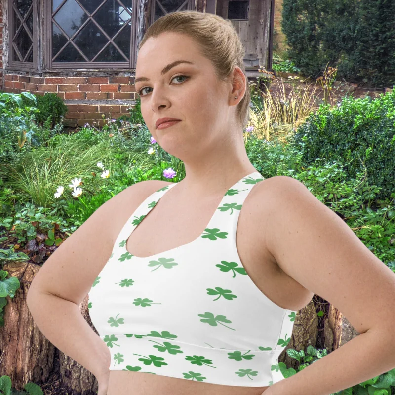 Lucky Clover Sports Bra | Gym Training Bra, lioness-love Soft Padded Bralette