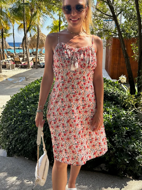 Meet Me in Paradise Floral Mini Dress Comfortable Polka Dot Mini Dress