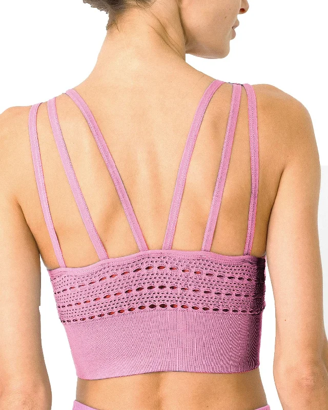 Mesh Seamless Bra with Cutouts - Pink Supportive Cotton Bra