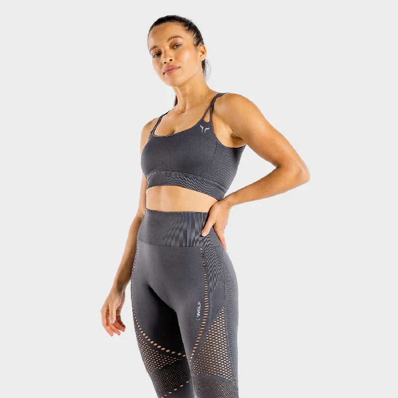 Meta Sports Bra - Charcoal Adjustable Comfort Bra