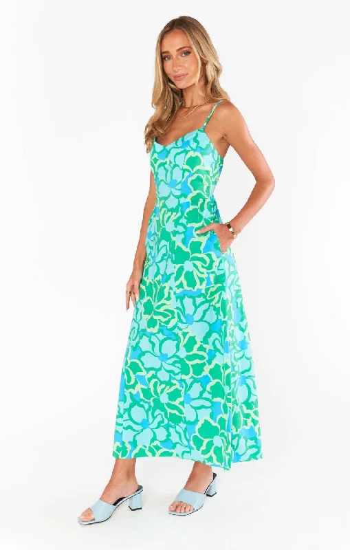 Show Me Your MUMU Allegra Midi Dress - SPRING TIFFANY FLORAL Stylish Tiered Midi Dress