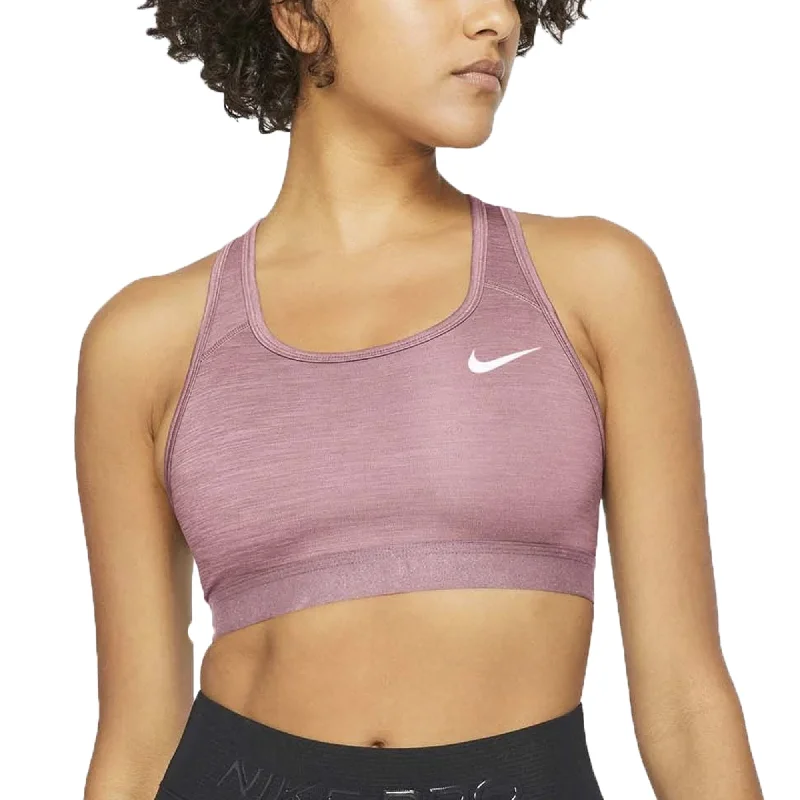 Nike Women's Dri-FIT Swoosh Sports Bra Pink/White High-Cut Bra Design