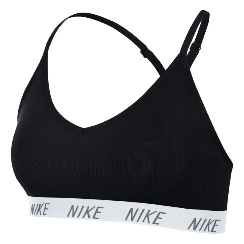 Nike Women's Indy Dri-FIT V-Neck Sports Bra Black/White Wireless Lace Bra