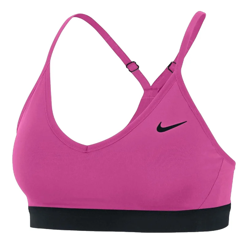 Nike Women's Indy Dri-FIT V-Neck Sports Bra Pink/Black Elegant Lace Lingerie