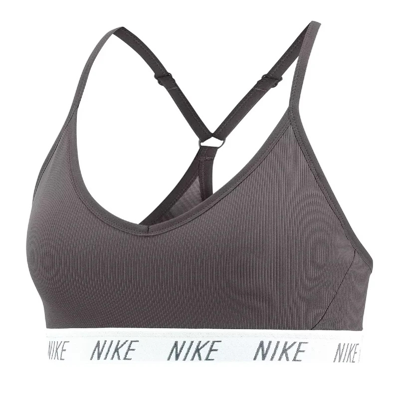 Nike Women's Indy Yoga Sports Bra Grey/White Adjustable Bra Straps