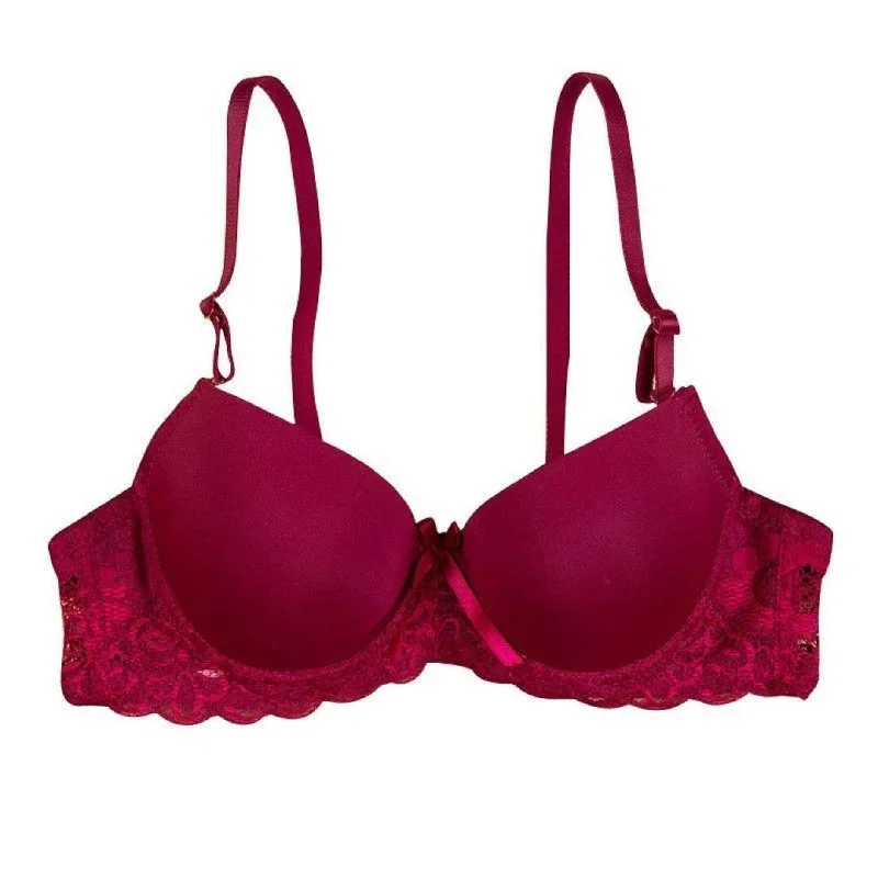 Push Up Bra Adjustable Support Padded Lace Bra 3/4 A Cup Brassiere Underwire Padded Lingerie Wireless Push-Up Bra Push Up Bra Adjustable Support Padded Lace Bra 3/4 A Cup Brassiere Underwire Padded Lingerie Wireless Push-Up Bra