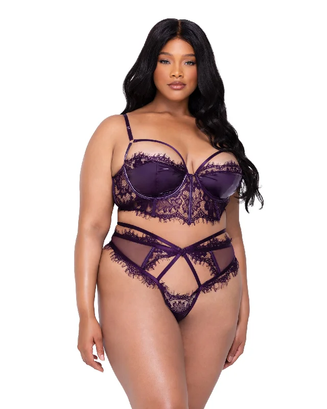 Queen Sugar Plum High Waist Bra Set Classic Wire-Free Bra